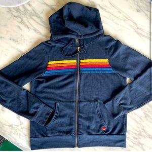 Aviator Nation Zip Up Hoodie - Blue XL